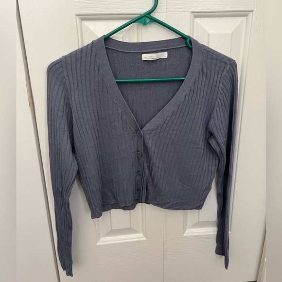 OAK + FORT Long Sleeve Cardigans (set of two: Misty Blue and Black) - Picture 3 of 7